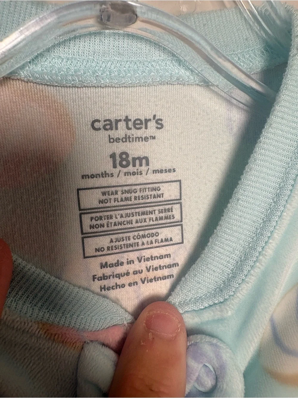 Carter's Mint Footed One-Piece with Pink Donut & Blue Cupcake Print